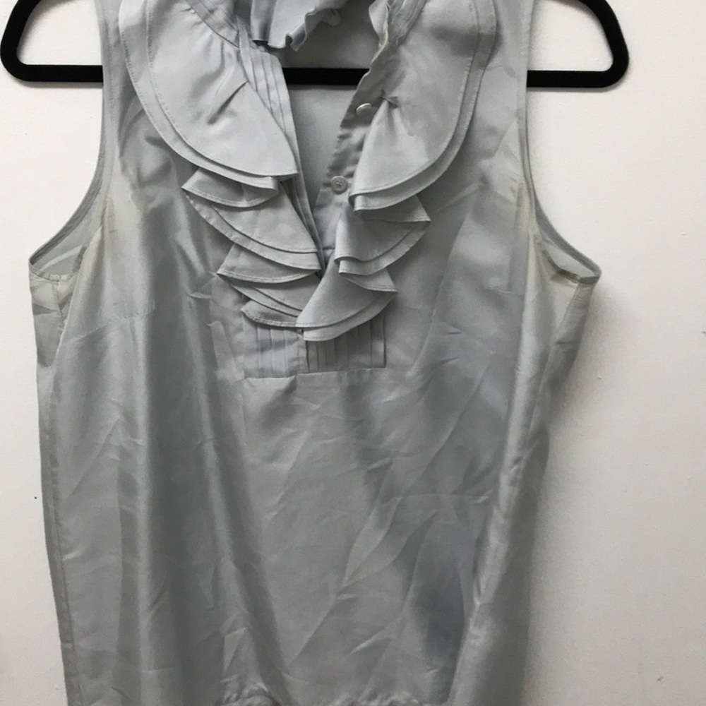 Gray J Crew sleeveless button up blouse